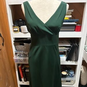 Vintage J.Crew Silk Forest Green Midi Dress Size 6 Formal Blacktie Prom